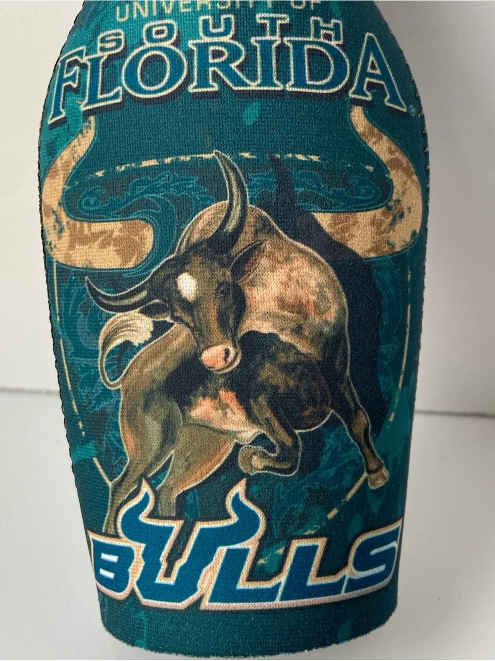 University of South Florida Bulls Bottle Koozie Guy Harvey Insulated w Zipper